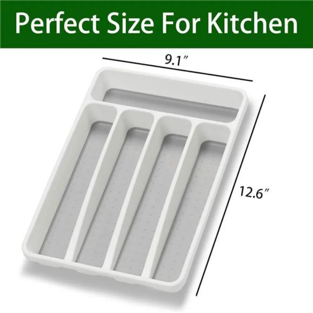 Kitchen silverware organizer utensil holder drawer flatware tray 5 compartment